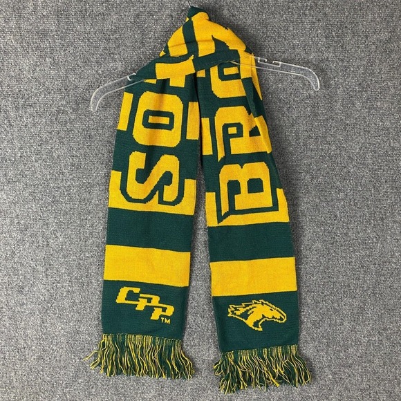 Denver Broncos Scarf Knit Green‎ Yellow - Picture 1 of 6